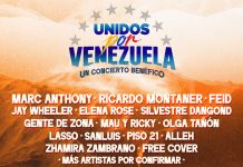 Estrellas de la música y el entretenimiento confirmadas para “UNIDOS POR VENEZUELA”